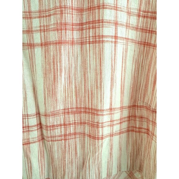 J. Jill Coral Plaid Linen Sleeveless Maxi Dress Size 4X 26 28 Summer Plus Cruise - Picture 6 of 9